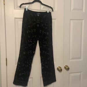 Ann Taylor side Zipp velvet pants with metallic stitching